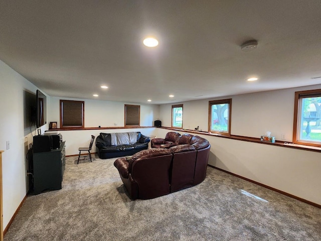 7122 Mockingbird Ln, Middleton, WI 53562 - carpeted living area with recessed lighting and baseboards