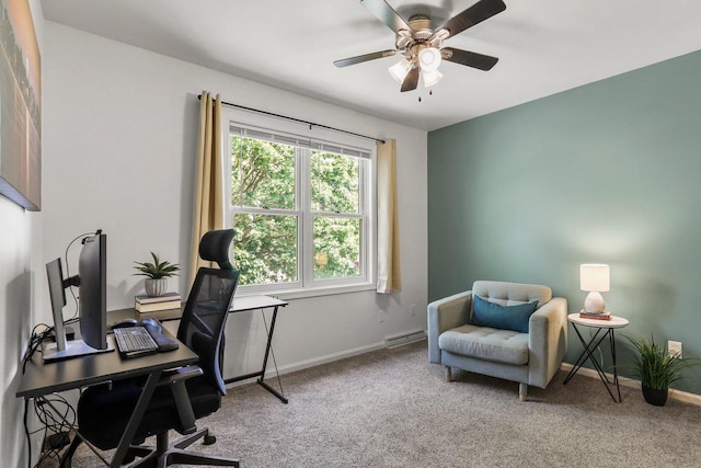 26 Prentice Pl, Madison, WI 53704 - office space with carpet, ceiling fan, and baseboards