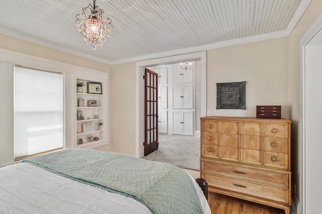 350 Madison St, Wisconsin Rapids, WI 54494 - bedroom featuring a chandelier and ornamental molding