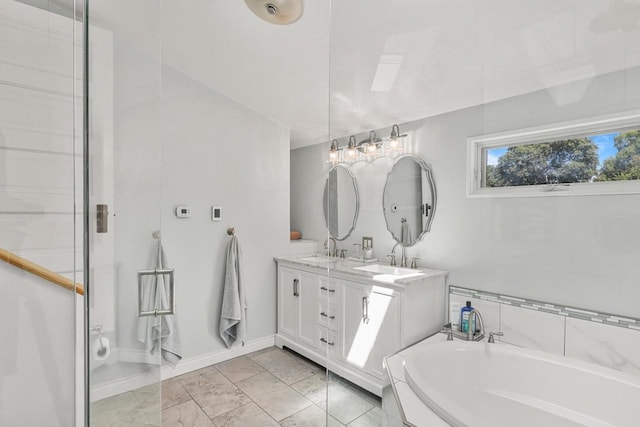 350 Madison St, Wisconsin Rapids, WI 54494 - bathroom featuring a bath and double vanity