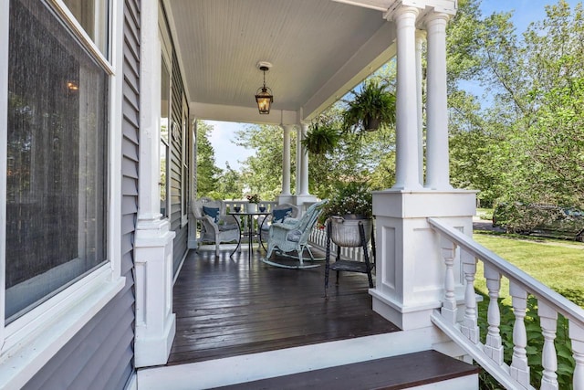 350 Madison St, Wisconsin Rapids, WI 54494 - wooden deck featuring covered porch