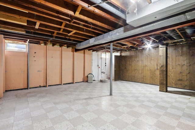 1445 17th Ave, Grafton, WI 53024 - basement with tile patterned floors and wooden walls