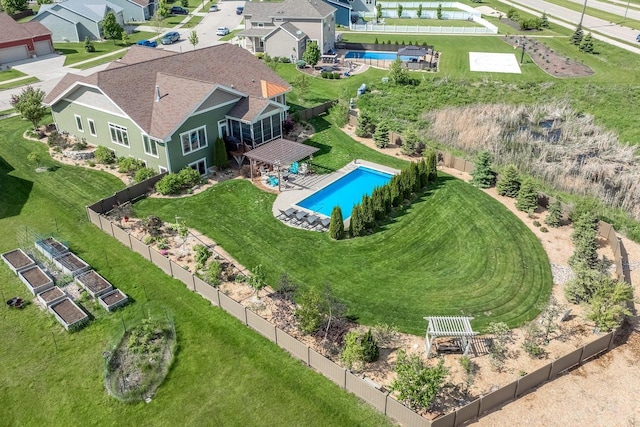 335 Bella Way, Sun Prairie, WI 53590 - view from above of property with a pool