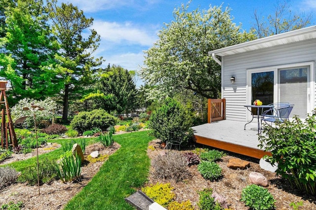 308 Maple Dr, Mount Horeb, WI 53572 - view of yard with a deck