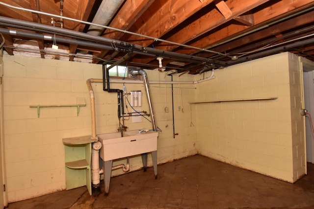 15060 Carpenter Rd, Brookfield, WI 53005 - unfinished basement with a sink