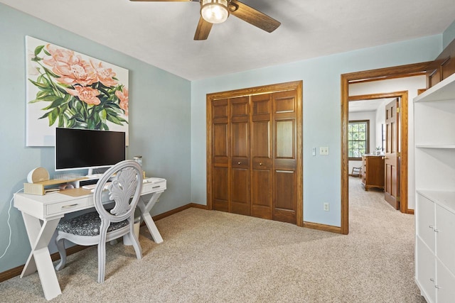 918 E Kramer Ln, Appleton, WI 54915 - carpeted office space featuring ceiling fan and baseboards