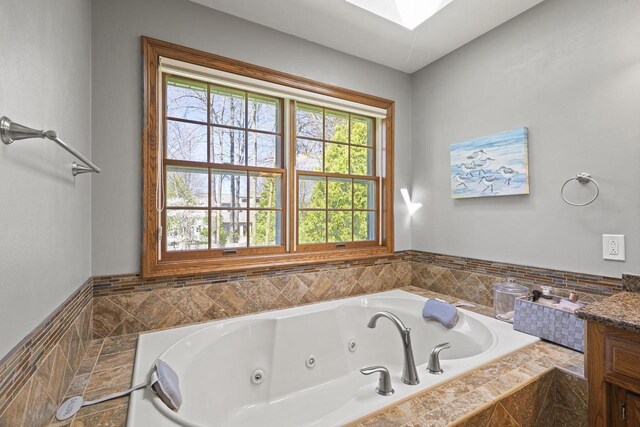 918 E Kramer Ln, Appleton, WI 54915 - bathroom with a tub with jets and vanity