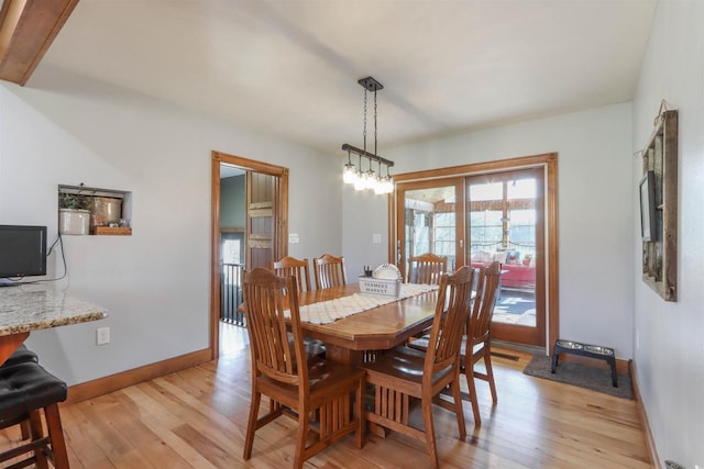 N4618 State Road 49, Waupaca, WI 54981 - dining room with light wood-style floors and baseboards