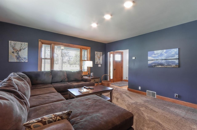 N4618 State Road 49, Waupaca, WI 54981 - carpeted living area featuring baseboards