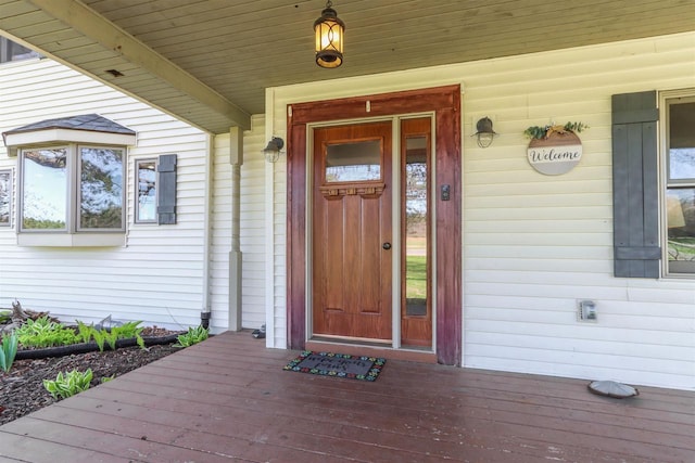 N4618 State Road 49, Waupaca, WI 54981 - doorway to property featuring a porch