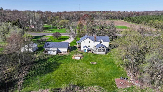 N4618 State Road 49, Waupaca, WI 54981 - view from above of property featuring a heavily wooded area