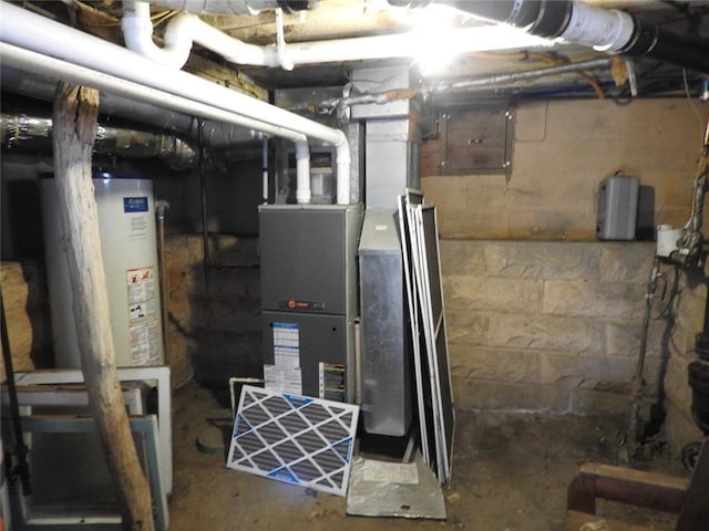 818 W Main St, Augusta, WI 54722 - utility room with water heater and heating unit
