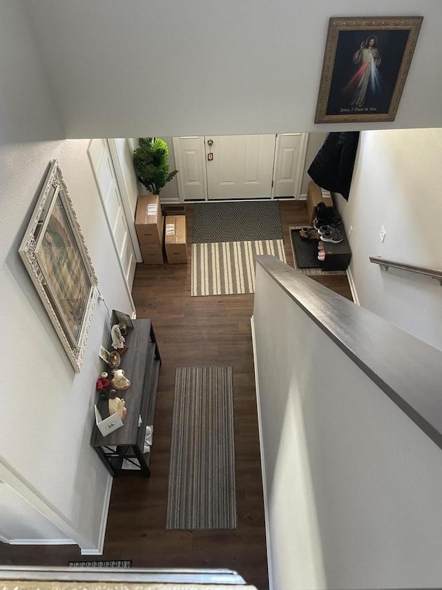 425 Champlain Dr, Johnson Creek, WI 53038 - interior space with dark wood-style floors and baseboards