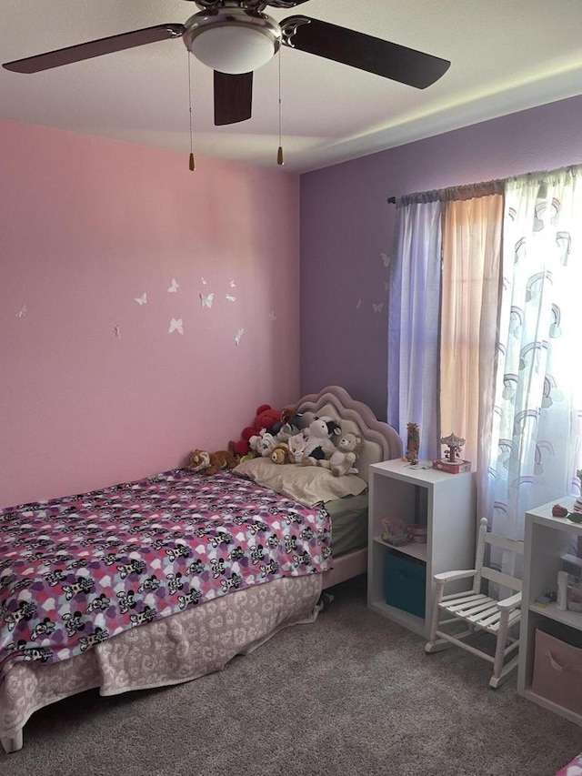 425 Champlain Dr, Johnson Creek, WI 53038 - bedroom featuring carpet floors and a ceiling fan