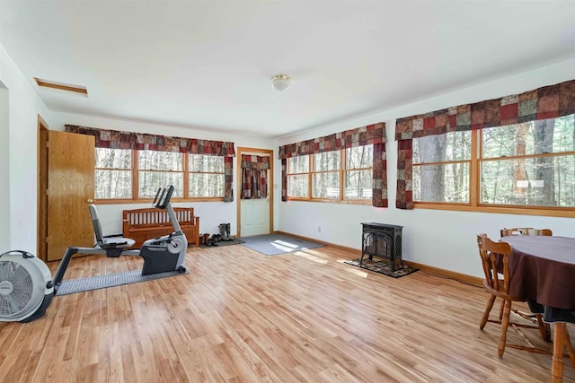 1809 S Badger Ct, Arkdale, WI 54613 - sunroom / solarium with a wood stove
