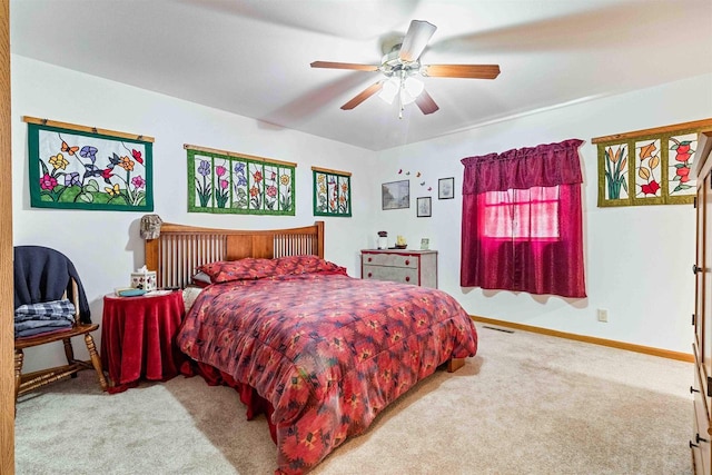 1809 S Badger Ct, Arkdale, WI 54613 - carpeted bedroom with baseboards and ceiling fan