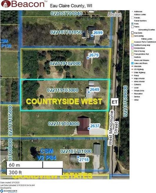 2649 W Menomonie St, Eau Claire, WI 54703 - aerial overview of property's location
