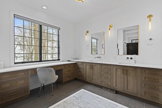 536 Sunrise Bay Rd, Neenah, WI 54956 - bathroom featuring plenty of natural light, tile patterned floors, and double vanity