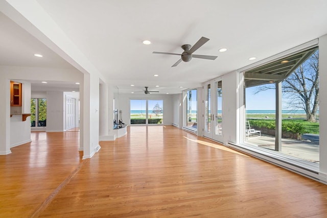 7515 N Beach Dr, Fox Point, WI 53217 - unfurnished sunroom featuring french doors and a baseboard radiator