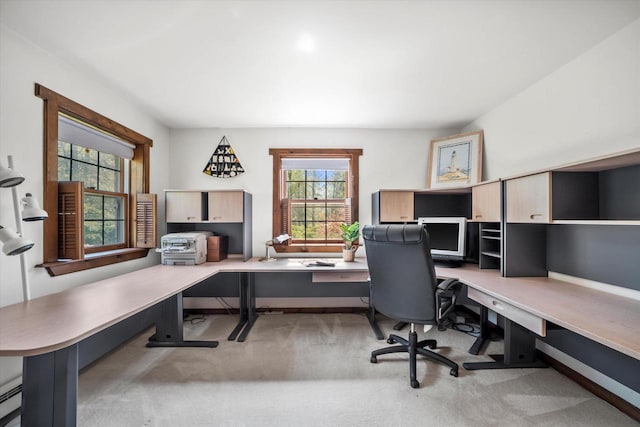 1401 Scenic Dr, Hubertus, WI 53033 - office with plenty of natural light, light colored carpet, and baseboard heating