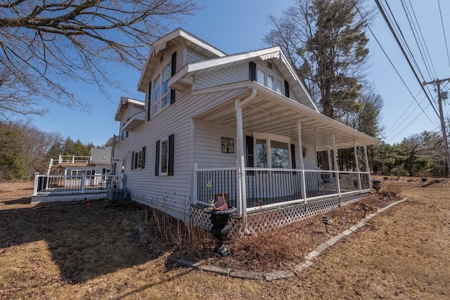 1226 Lake St, White Lake, WI 54491 - view of side of home with covered porch and central air condition unit