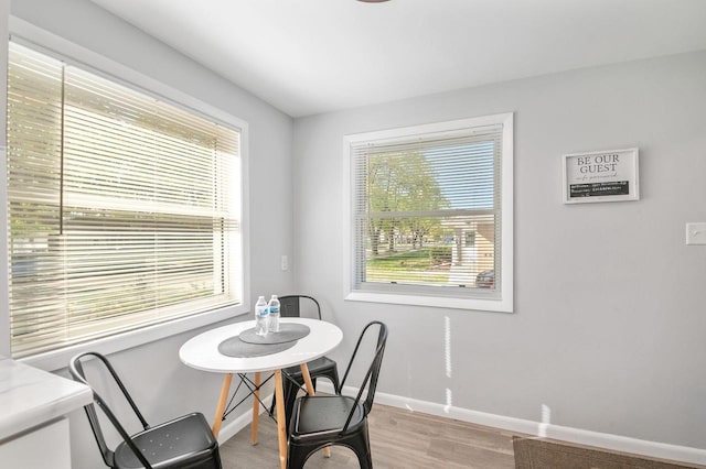 1201 Redwood Dr, Green Bay, WI 54304 - dining space featuring baseboards and light wood finished floors
