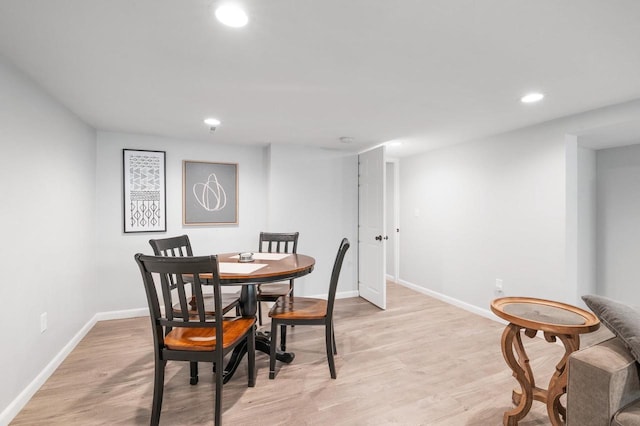 1201 Redwood Dr, Green Bay, WI 54304 - dining area with recessed lighting, baseboards, and light wood finished floors