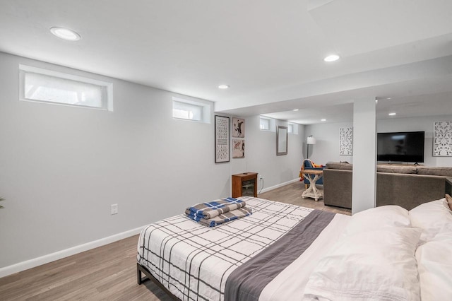 1201 Redwood Dr, Green Bay, WI 54304 - bedroom featuring light wood finished floors, baseboards, and recessed lighting