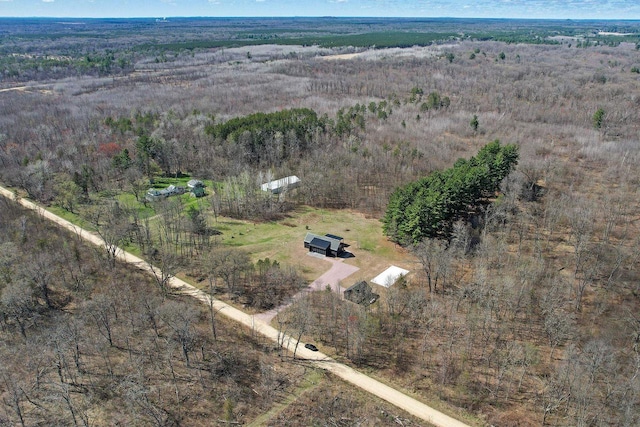 W4310 33rd St, Necedah, WI 54646 - aerial overview of property's location with a heavily wooded area