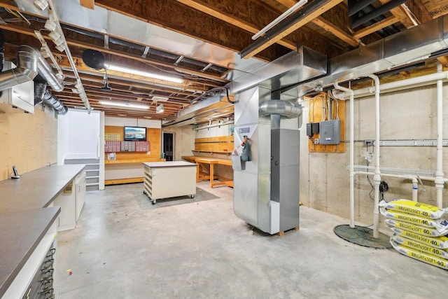 923 Swarthmore Ct, Madison, WI 53705 - unfinished below grade area with heating unit and electric panel