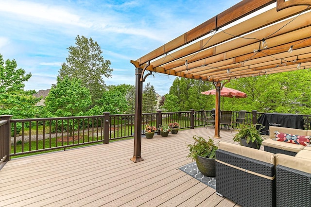 7601 S Cambridge Dr, Franklin, WI 53132 - wooden terrace with outdoor lounge area