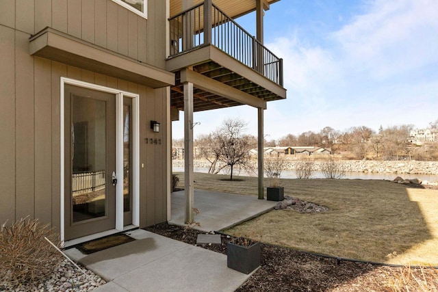 1141 E Banta Ct, Appleton, WI 54914 - view of patio / terrace with a balcony and a water view
