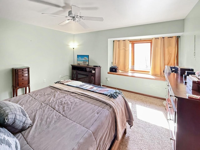 N8673 Ridge Creek Rd, Elkhart Lake, WI 53020 - bedroom with carpet, ceiling fan, and baseboards