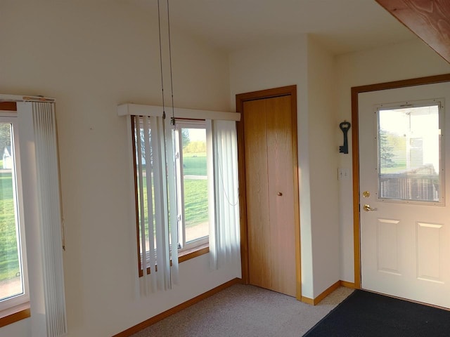 5544 Elm Rd, Pittsville, WI 54466 - doorway to outside with light colored carpet and baseboards