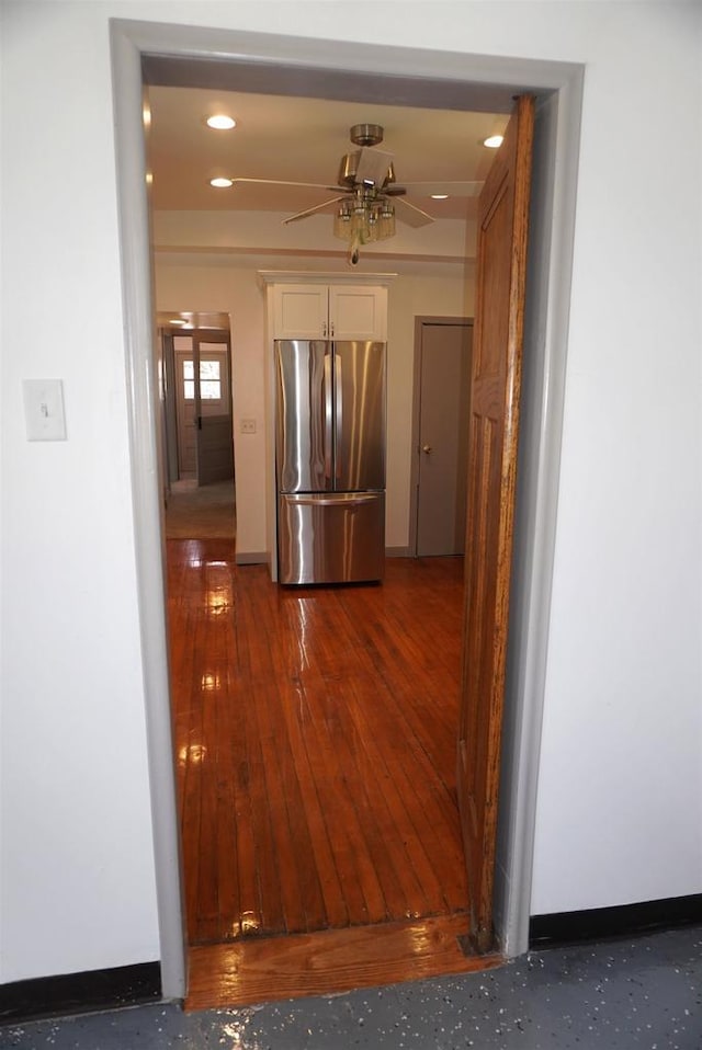 501 N Prospect St, Merrill, WI 54452 - hall with recessed lighting, baseboards, and dark wood finished floors
