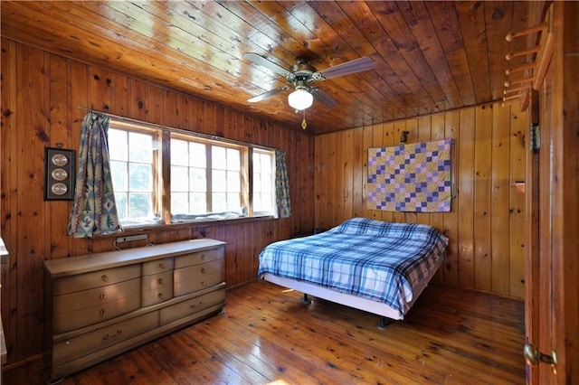 7266 County Road U, Danbury, WI 54830 - bedroom featuring wooden ceiling, wood-type flooring, and wooden walls