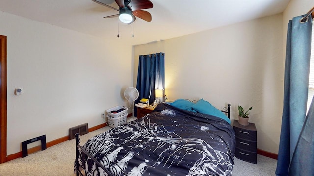 5869 State Highway 27, Sparta, WI 54656 - bedroom featuring carpet floors, baseboards, and ceiling fan