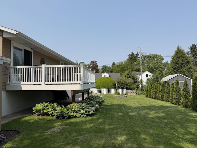 528 High St, Walworth, WI 53184 - view of yard featuring a wooden deck