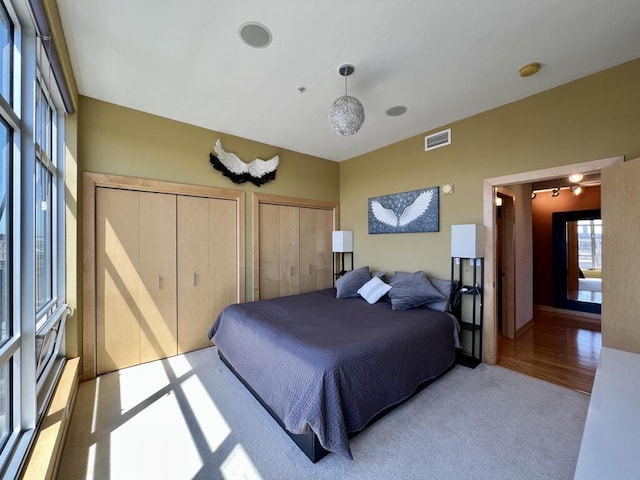 106 W Seeboth St Unit 503, Milwaukee, WI 53204 - bedroom featuring two closets and light carpet