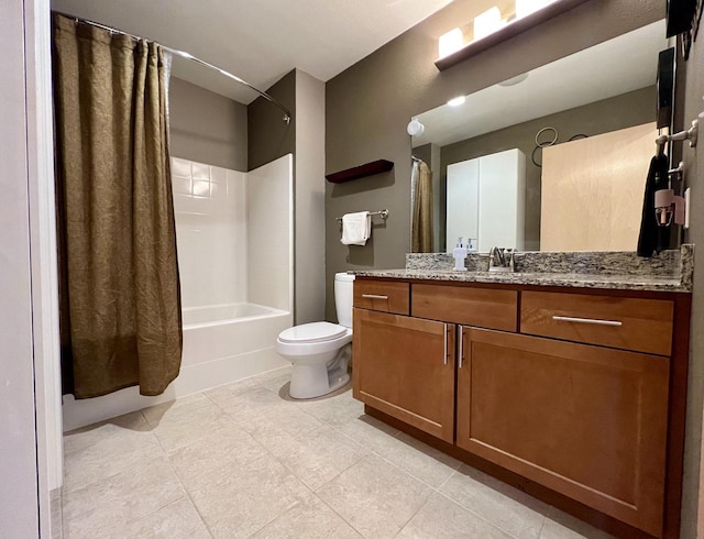 106 W Seeboth St Unit 503, Milwaukee, WI 53204 - bathroom with tile patterned floors, shower / tub combo with curtain, toilet, and vanity