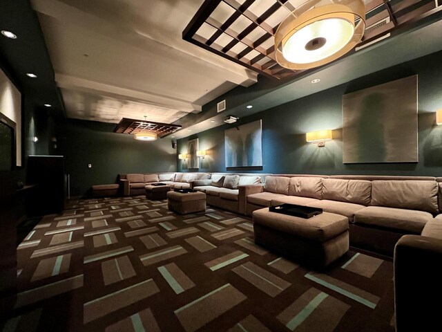 106 W Seeboth St Unit 503, Milwaukee, WI 53204 - cinema featuring carpet flooring, beam ceiling, and recessed lighting