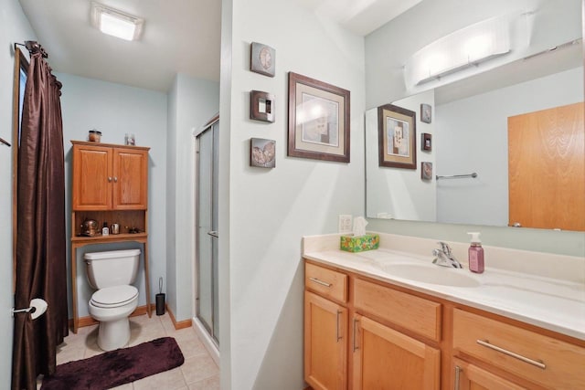 802 Herndon Dr Unit C, Madison, WI 53718 - full bathroom with toilet, a shower stall, tile patterned flooring, and vanity