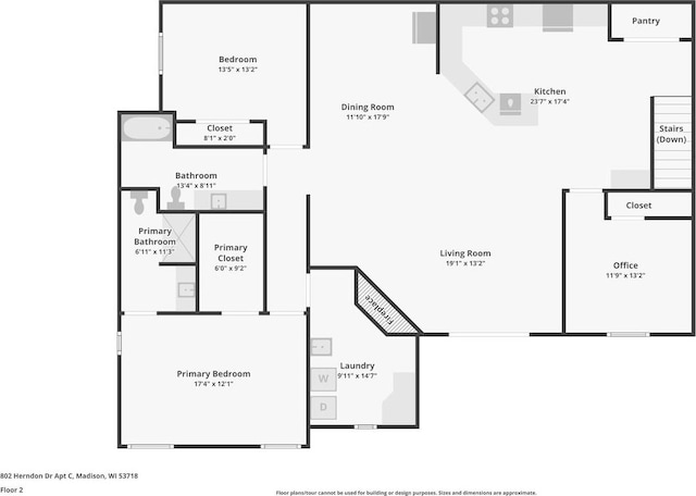 802 Herndon Dr Unit C, Madison, WI 53718 - home floor plan