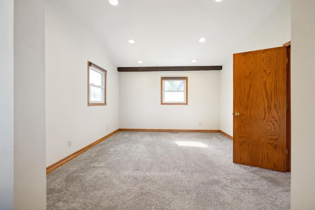1820 Sampson St, Wisconsin Rapids, WI 54494 - spare room featuring healthy amount of natural light, carpet flooring, recessed lighting, baseboards, and vaulted ceiling