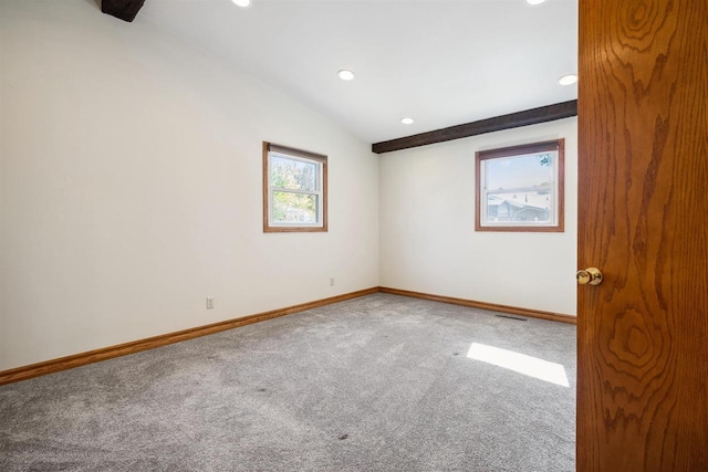 1820 Sampson St, Wisconsin Rapids, WI 54494 - spare room with carpet, baseboards, recessed lighting, and lofted ceiling