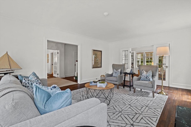 3468 N Summit Ave, Milwaukee, WI 53211 - living area with hardwood / wood-style flooring, crown molding, and baseboards