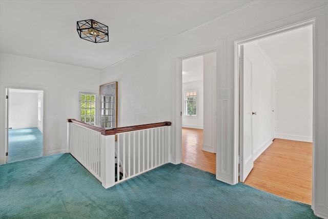 3468 N Summit Ave, Milwaukee, WI 53211 - corridor featuring an upstairs landing, carpet flooring, and baseboards