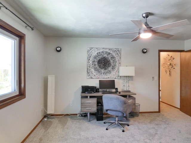 613 S Railroad St, Kimberly, WI 54136 - carpeted office space with plenty of natural light, baseboards, and ceiling fan