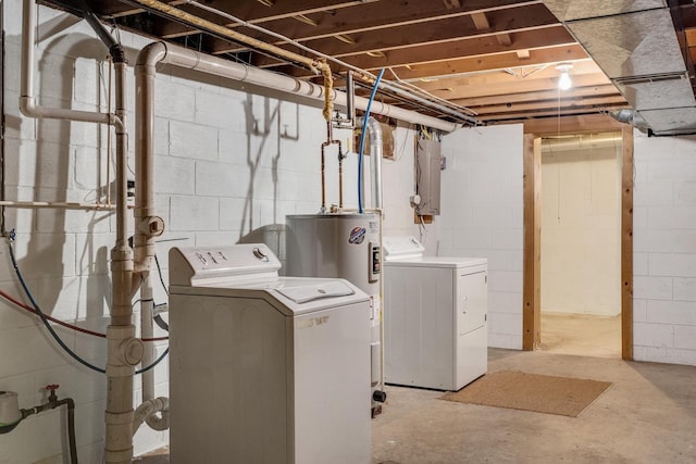 297 Walnut Dr, Onalaska, WI 54650 - laundry area featuring separate washer and dryer and electric water heater