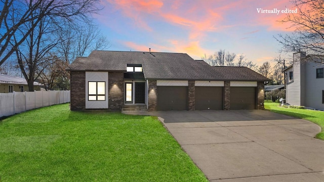 416 Sommers St, Stevens Point, WI 54481 - view of front of property with brick siding, an attached garage, concrete driveway, and a shingled roof